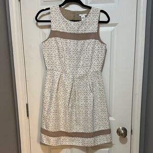 Esley White and Tan Floral Mini Dress